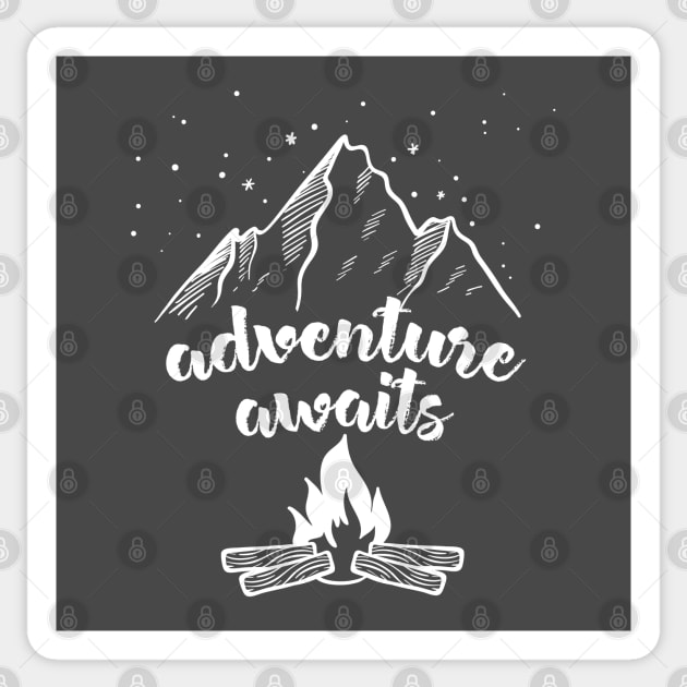 Adventure Awaits - Hiking/Outdoors Lover Design Sticker by DankFutura